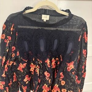 Floral Navy Blouse